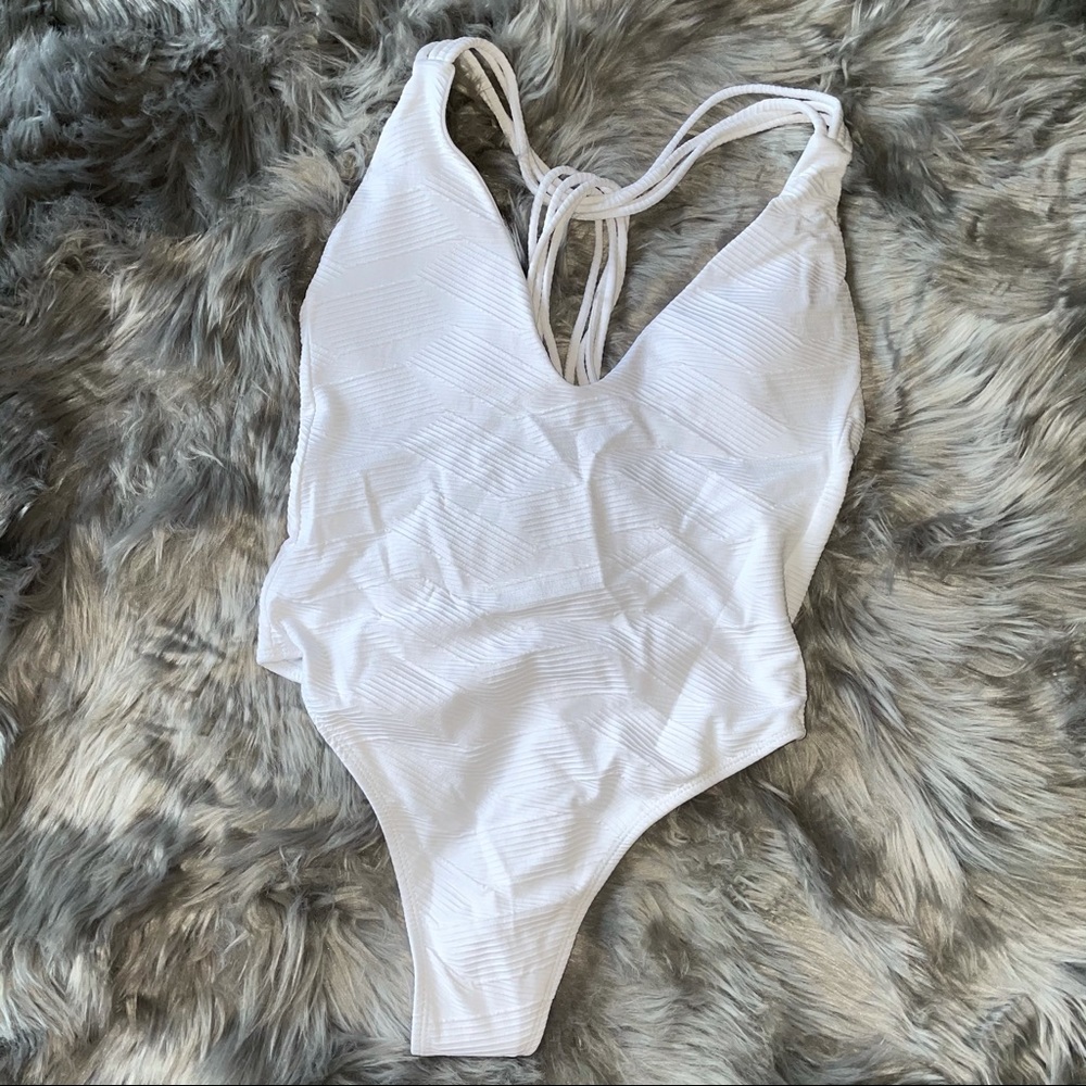 Womens one piece. Strappy racerback swimsuit